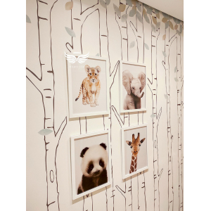 Quadros Animais da Selva Chique 4 peças